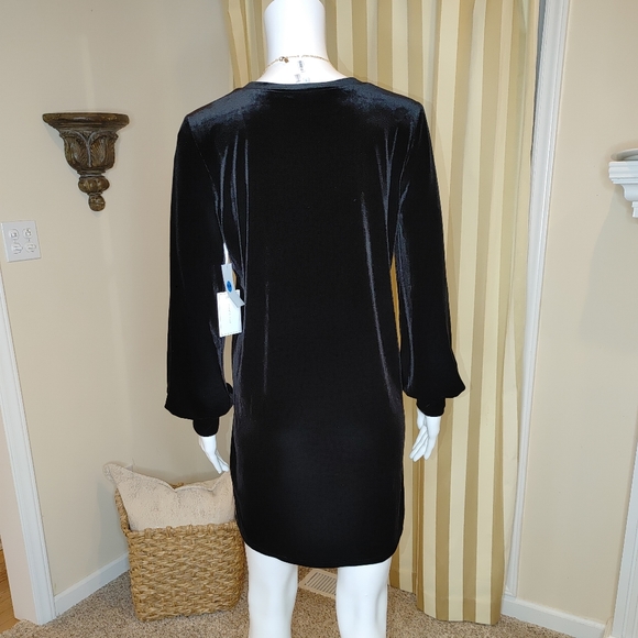 NEW! 1. STATE PUFF SLEEVE VELVET DRESS S - Picture 4 of 8